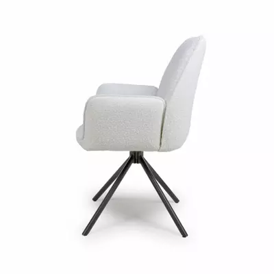 Luna Boucle Dining Chair - Ivory